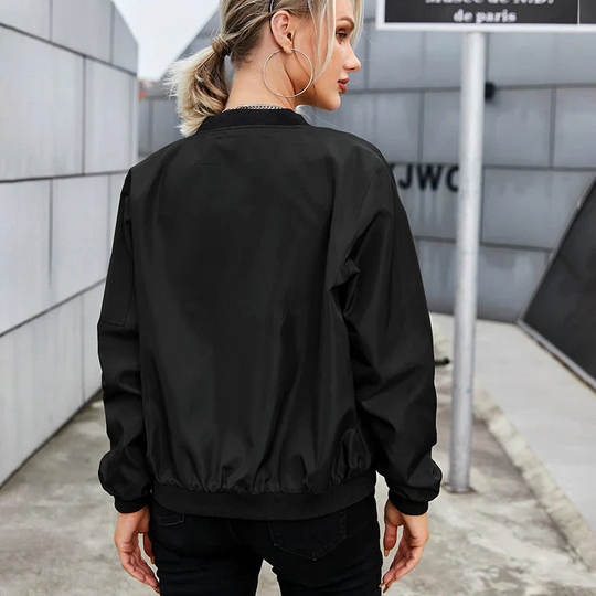 Langarm-Bomberjacke für Damen | Reißverschluss