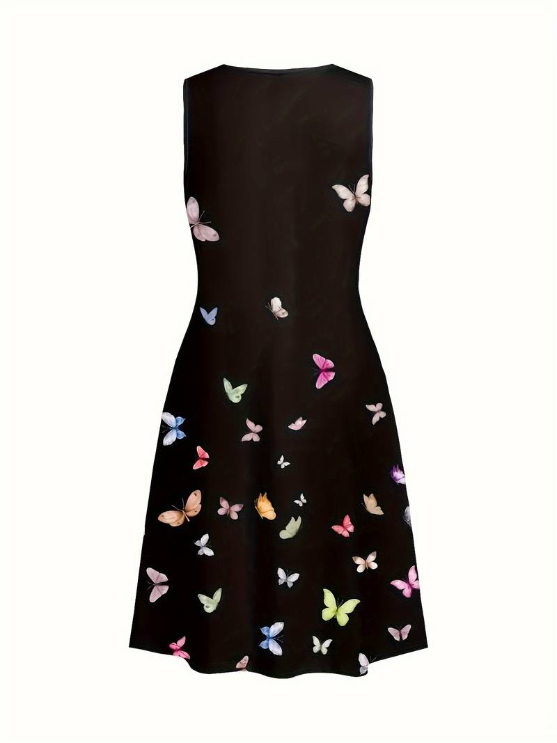 Damen Rundhalsausschnitt Kleid | Midi