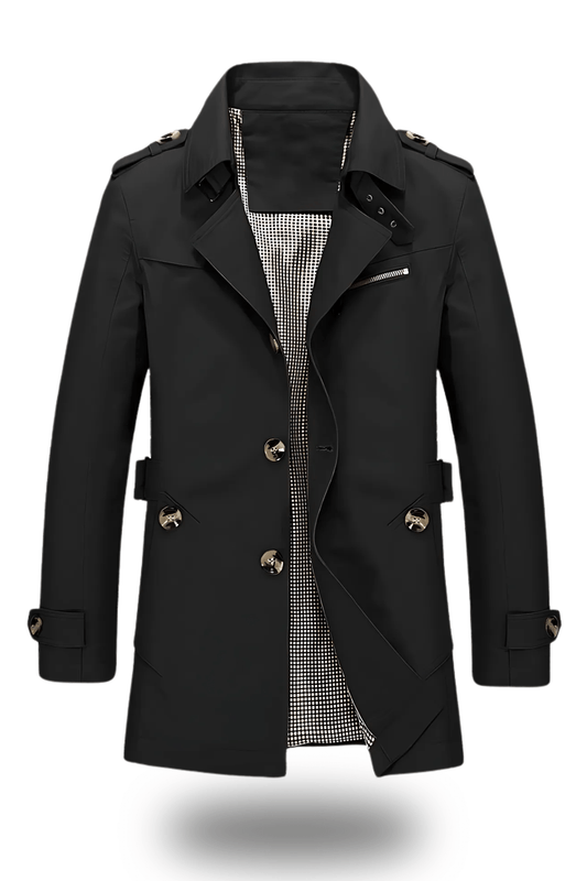 Klassischer Herren-Trenchcoat mit Umlegekragen