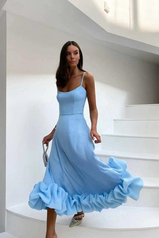 Gekräuselt Damenkleid | Maxi