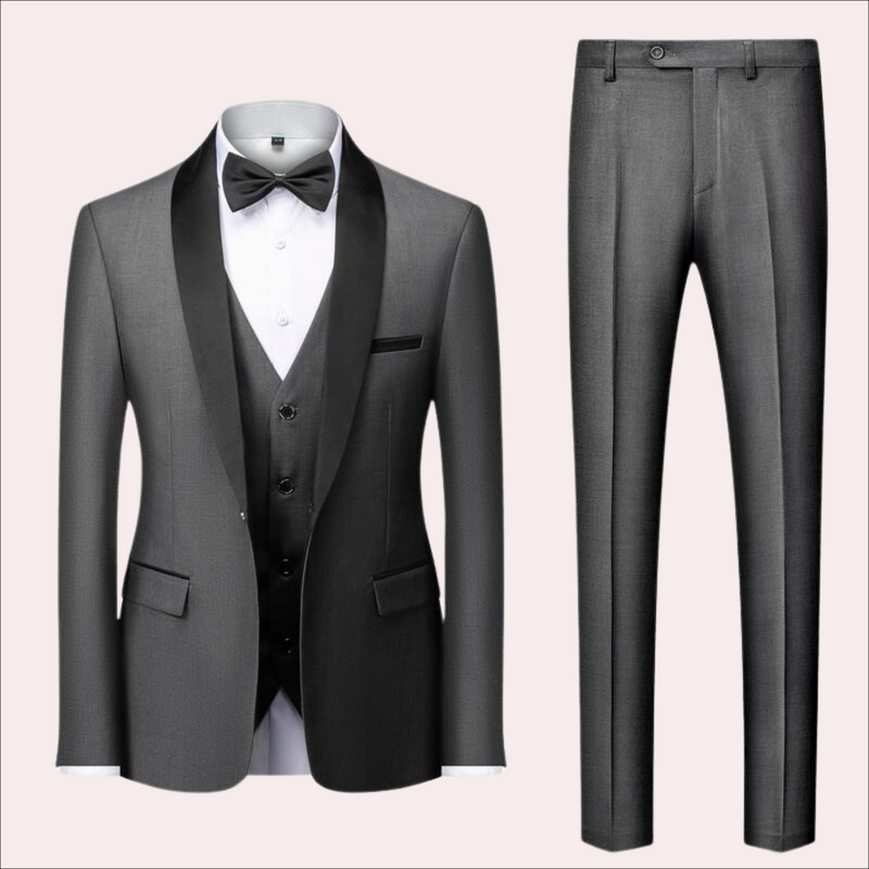 Klassisches Herren Business Anzug | Elegantes Zweiteiliges Set mit Weste und Fliege
