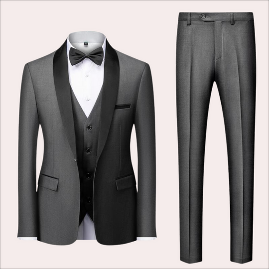 Klassisches Herren Business Anzug | Elegantes Zweiteiliges Set mit Weste und Fliege