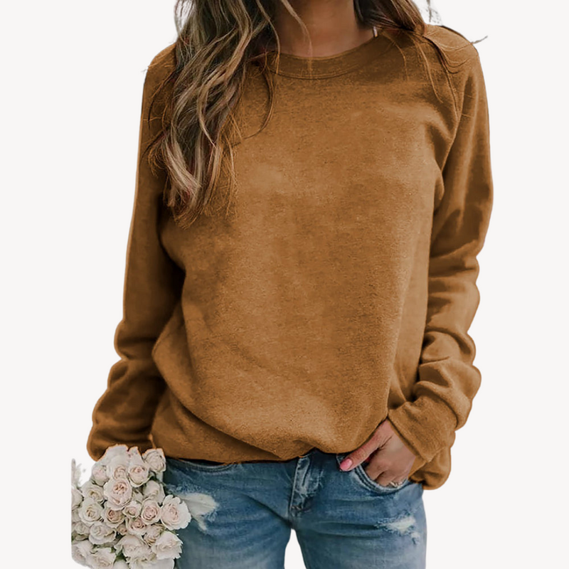 Damen Freizeit Sweatshirt | Langarm Pullover einfarbig