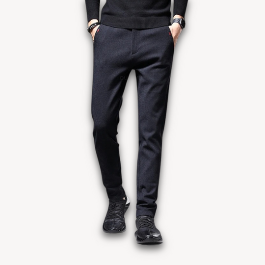 Herren Wollmix Hose mit Schmaler Passform | Freizeit- und Businesshose