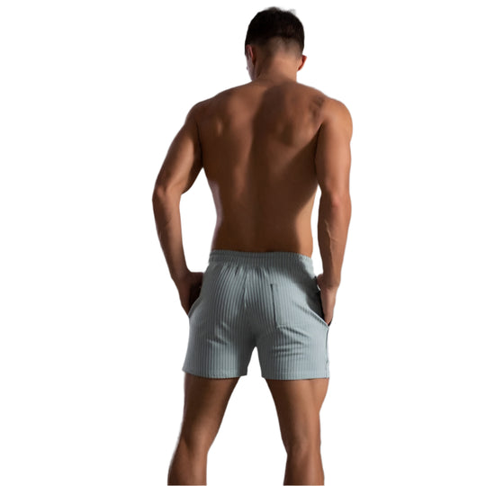 Gestreifte sportliche Herren-Lauf Kurze Hosen | Seitentaschen