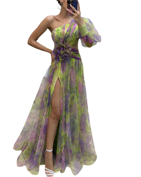 Festliches Aus-Schulter Damen-Kleid | Maxi