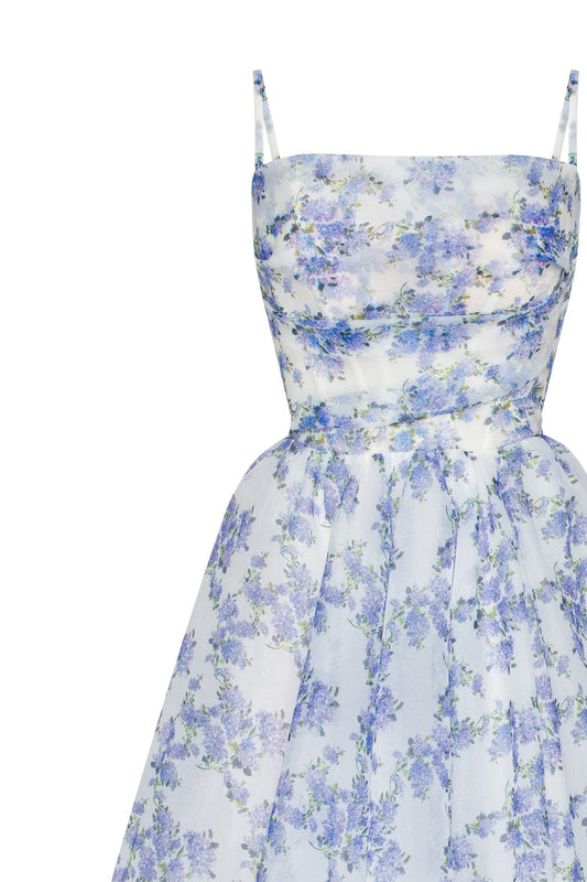 Damen Spaghetti-Träger Midikleid | Blumen