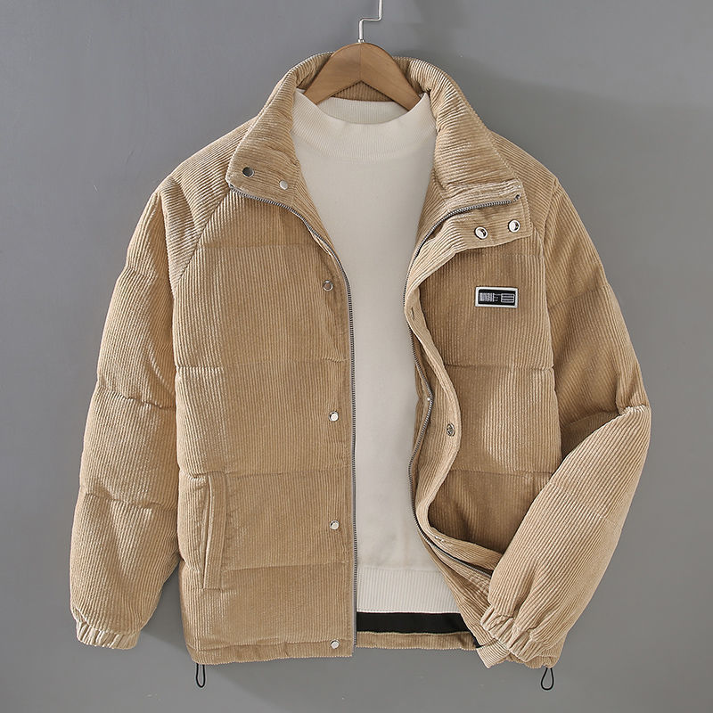 Herren Cordjacke Gepolstert | Lässige Reißverschlussjacke für Herbst und Winter