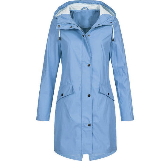 Damen Lange Winterjacke mit Kapuze | Warmer mit Taschen