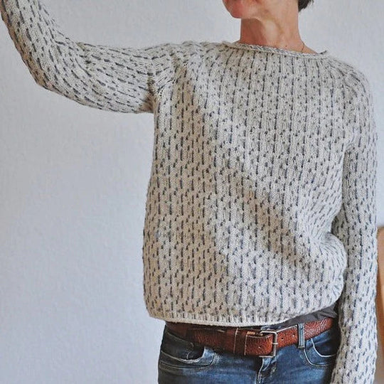 Gemusterter Strickpulli für Damen | Lässiges Oberteil