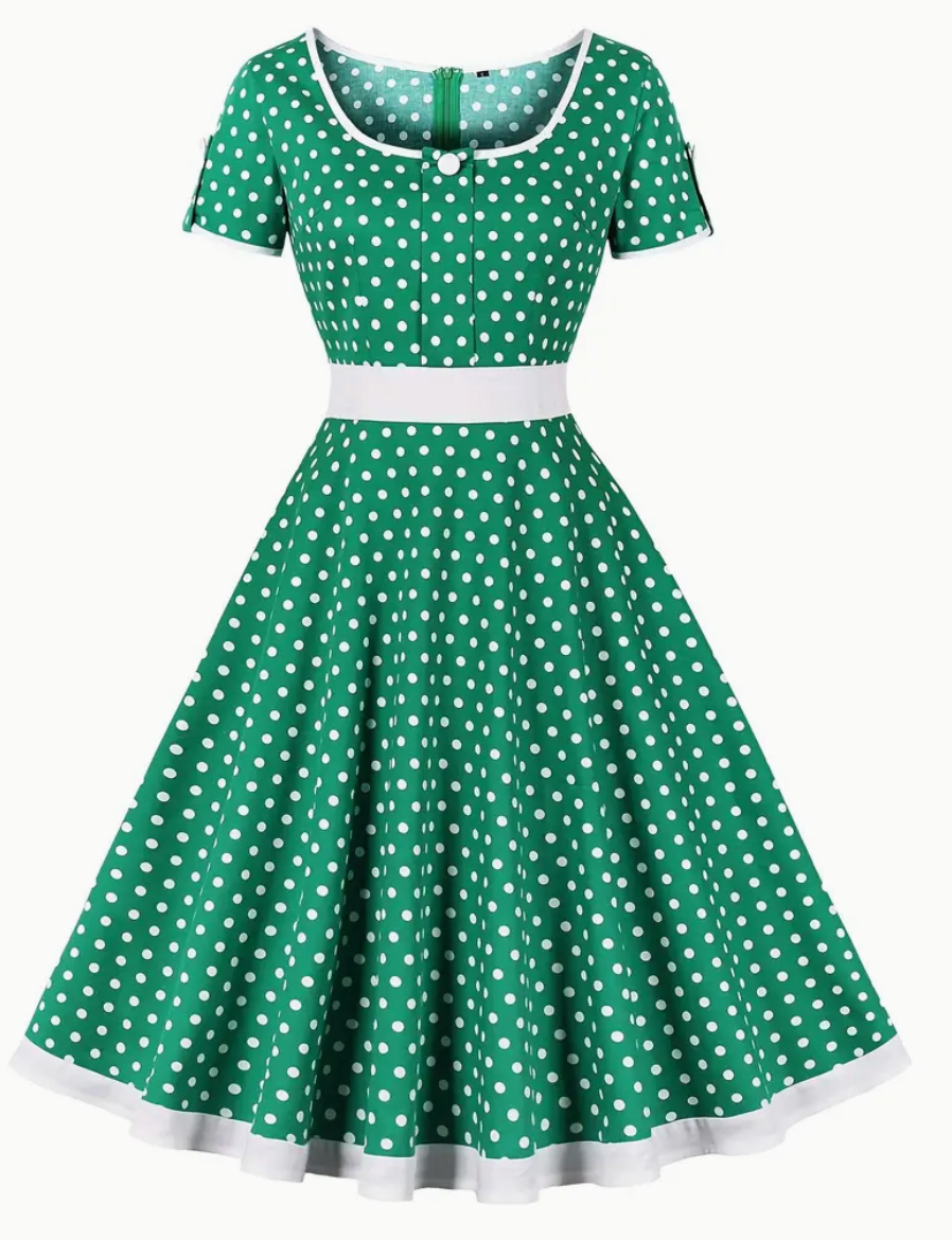 Damen Vintage-Pünktchenkleid | Frühling/Sommer