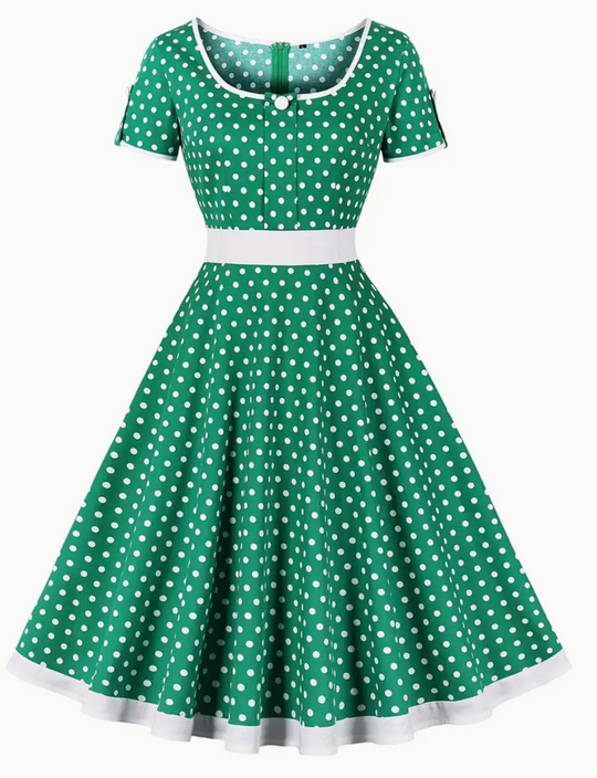 Damen Vintage-Pünktchenkleid | Frühling/Sommer