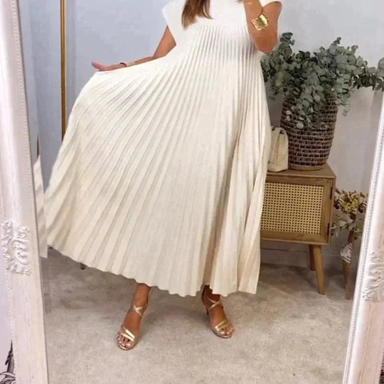 Fließendes Plisseekleid für Damen | Midi