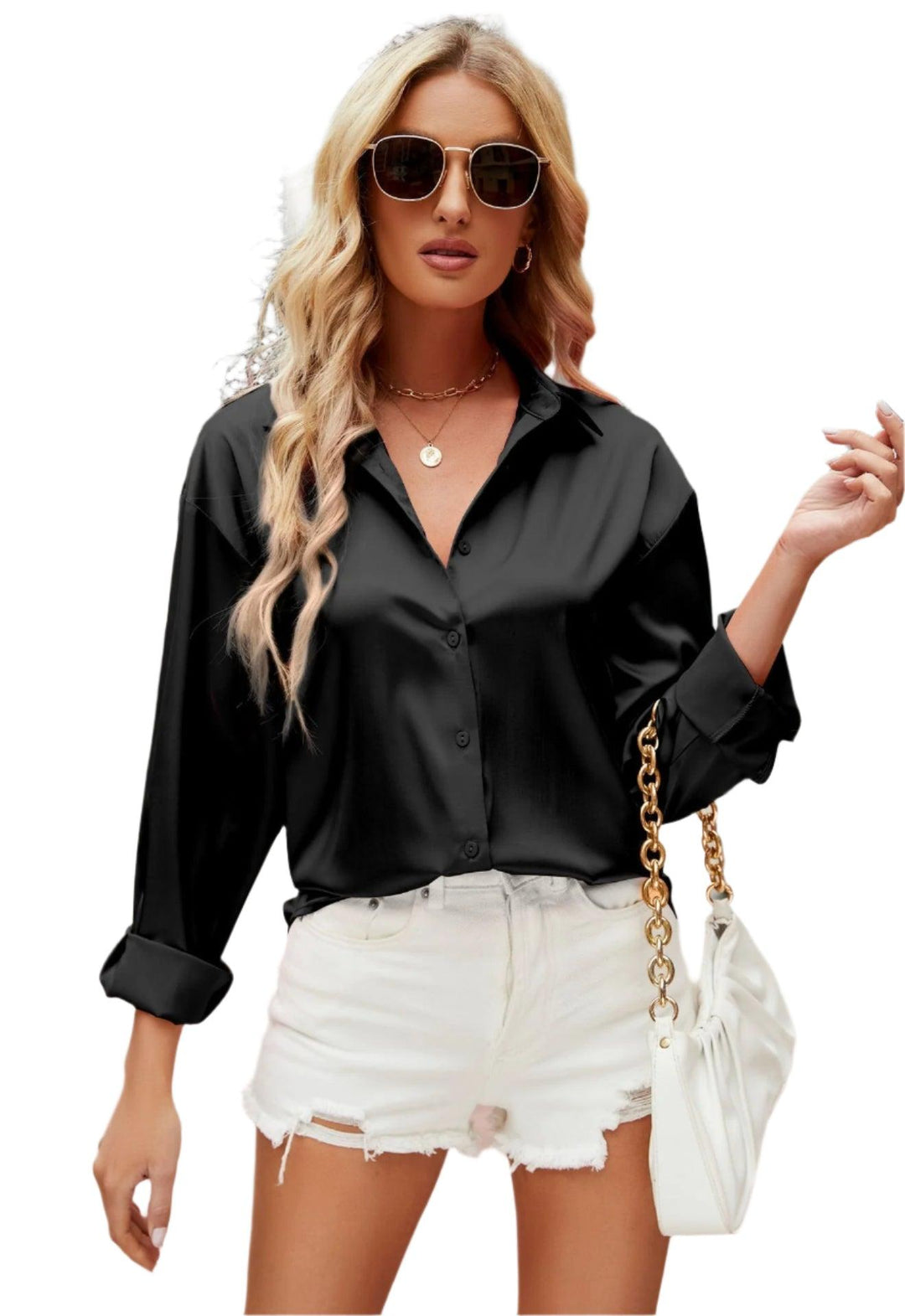 Damen Satinbluse | Sommer