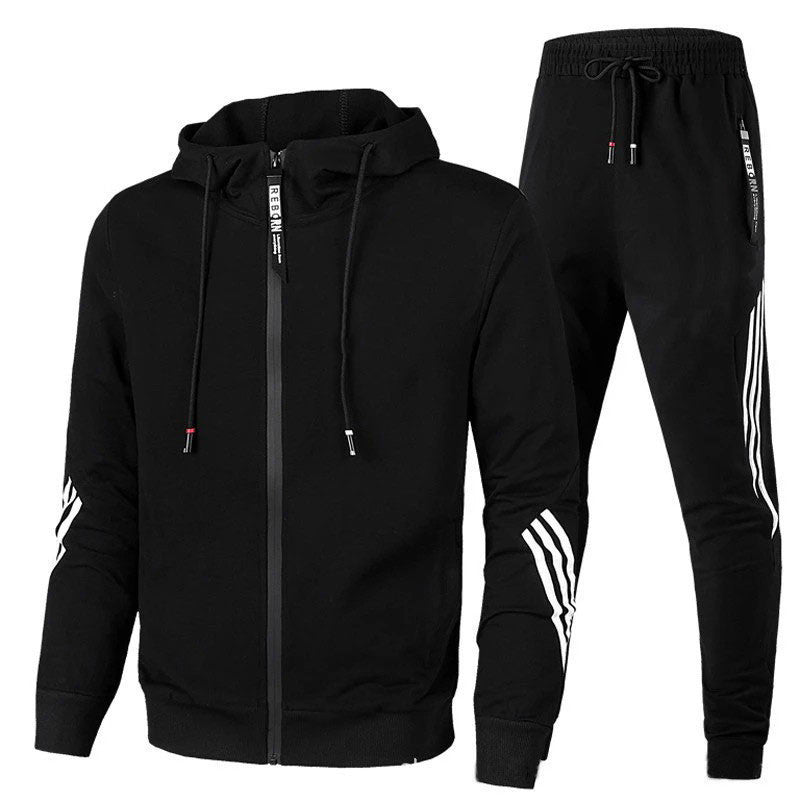 Zweiteiliges Jogginghose und Jacke Set für Herren | Oberbekleidung mit Streifen