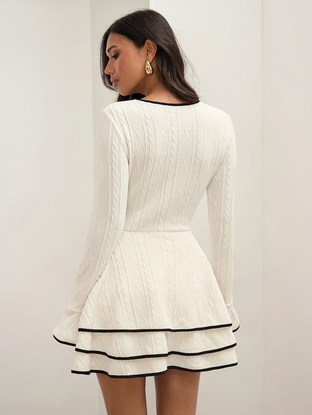 Damen Kleid mit Rüschensaum | Mini