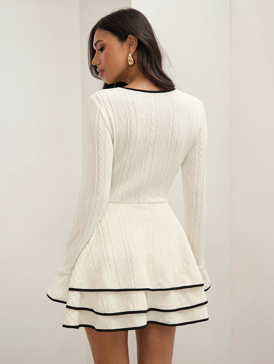Damen Kleid mit Rüschensaum | Mini