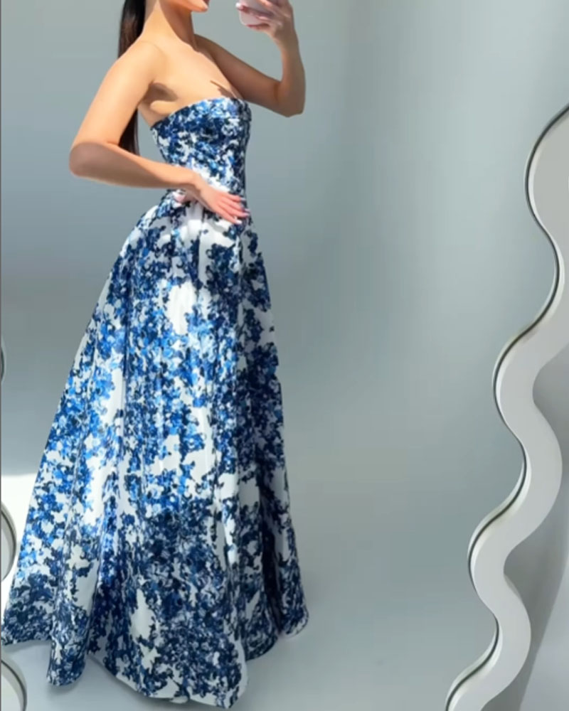 Trägerloses Damen-Ballkleid | Maxi