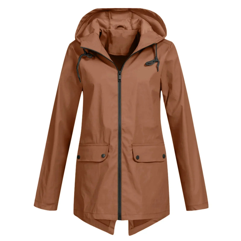 Damen Kapuzenjacke | Freizeit Reißverschluss Jacke für Herbst und Winter mit Taschen