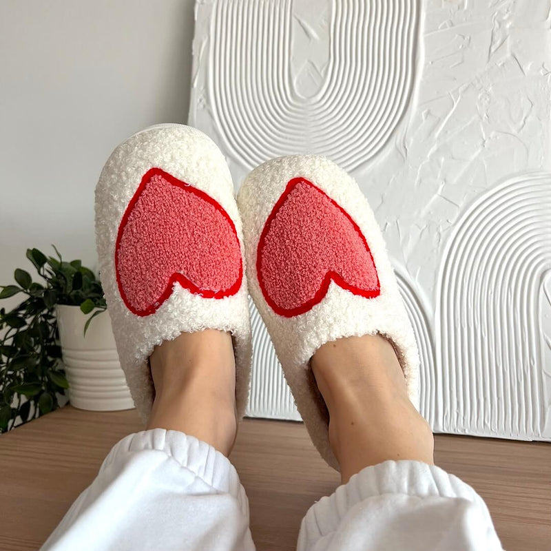 Pilz-Motiv Hausschuhe für Damen | Bestickte Plüsch