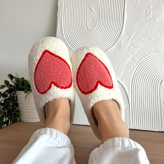 Pilz-Motiv Hausschuhe für Damen | Bestickte Plüsch