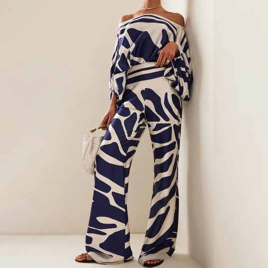 Zweiteiliges Damen-Sommer-Set | Bluse und Hose