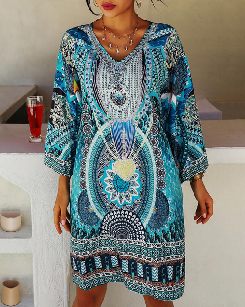 Damen Boho Sommerkleid | Midi