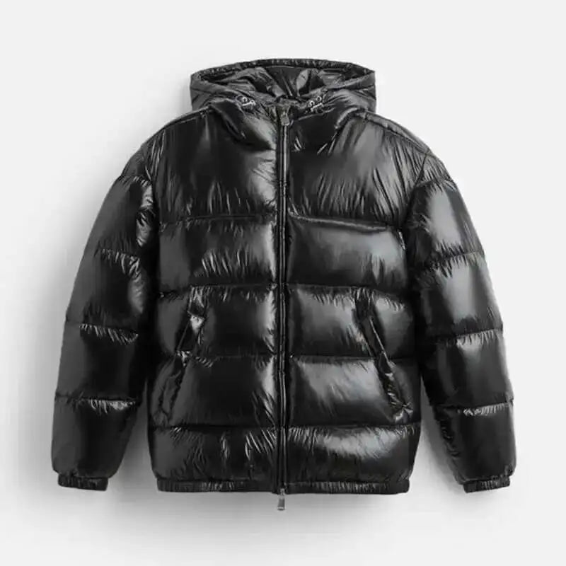 Pufferjacke mit Kapuze für Herren | Gepolsterte Winterjacke mit Reißverschluss