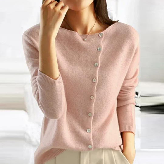Damen Leichte Strickjacke mit O-Ausschnitt | Gestrickt