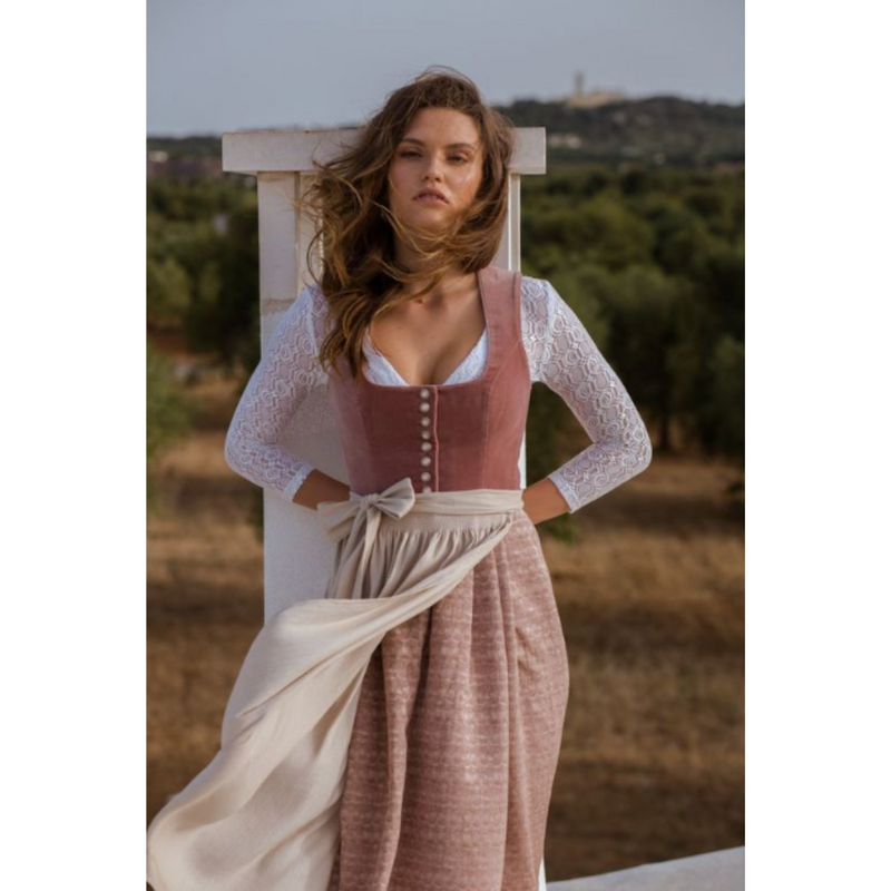 Trachtenkleid mit quadratischem Ausschnitt für Damen | Midi