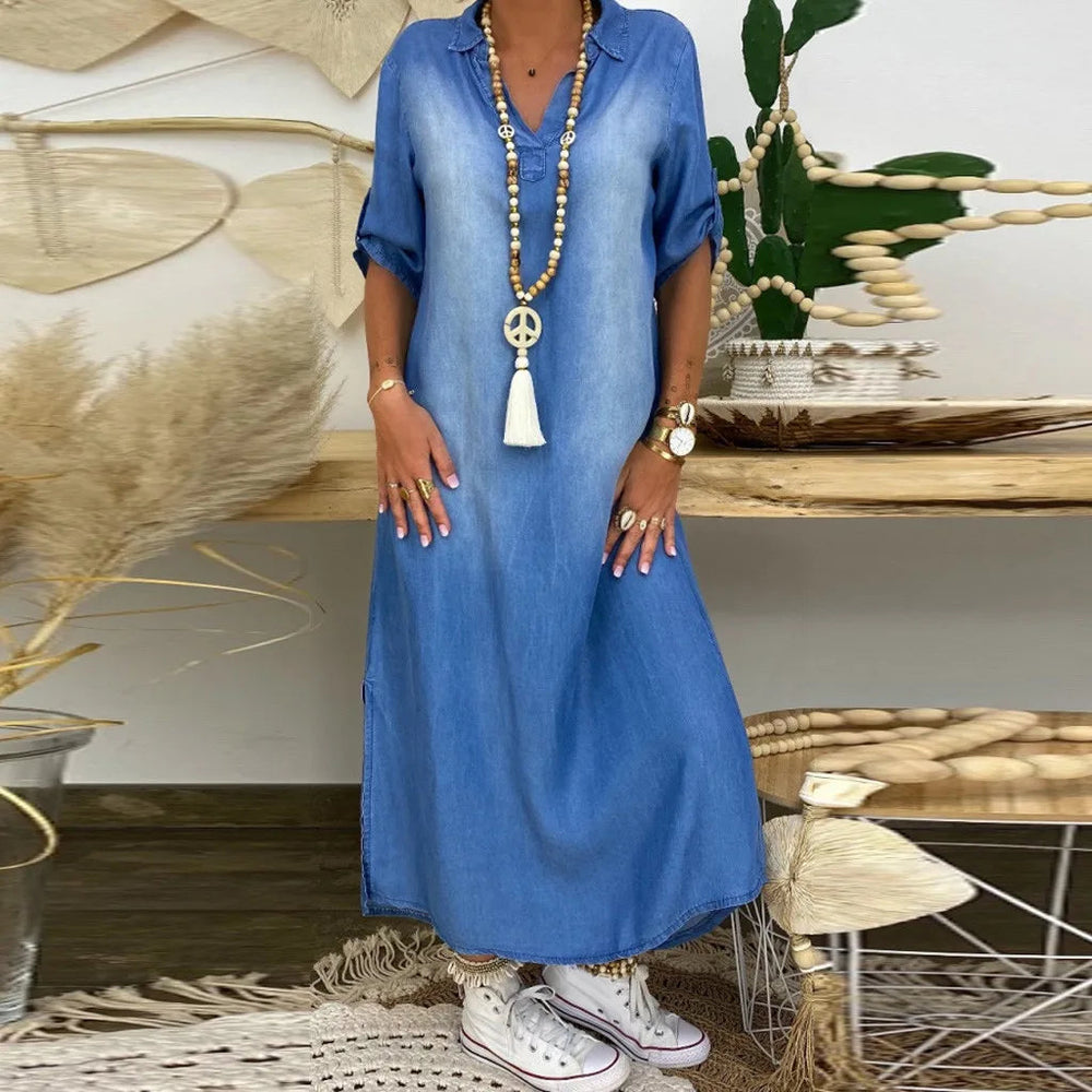 Denim-Kleid für Damen | Maxi