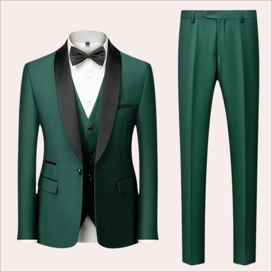 Klassisches Herren Business Anzug | Elegantes Zweiteiliges Set mit Weste und Fliege