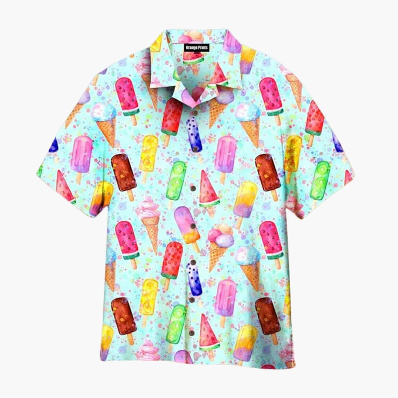 Herren Sommerhemd | Eiscreme Druck