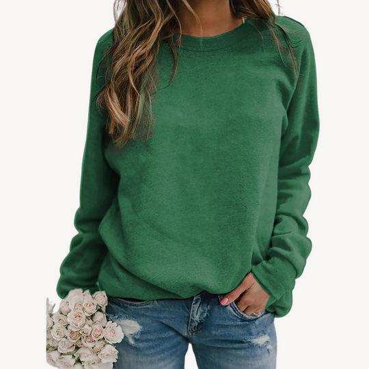 Damen Freizeit Sweatshirt | Langarm Pullover einfarbig