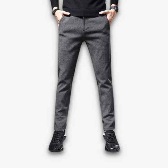 Herren Wollmix Hose mit Schmaler Passform | Freizeit- und Businesshose