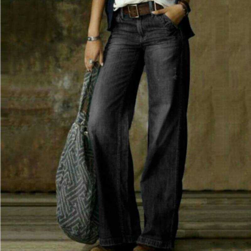 Damenjeans mit Hoher Taille | Vintage Weitgeschnittene Hose