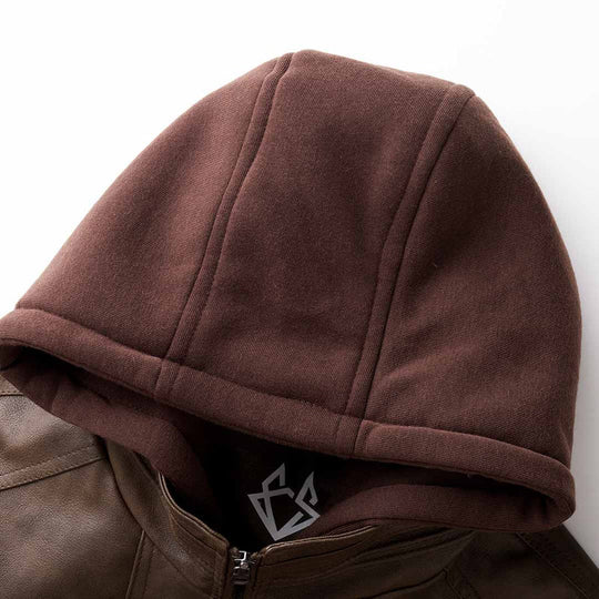 Retro-Motorradjacke für Herren | mit Kapuze