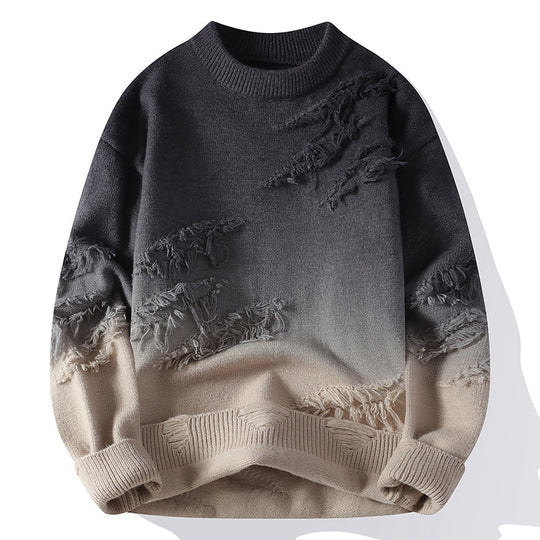Herren Strickpullover für den Winter | Klassischer Rundhalsausschnitt Lose Passform