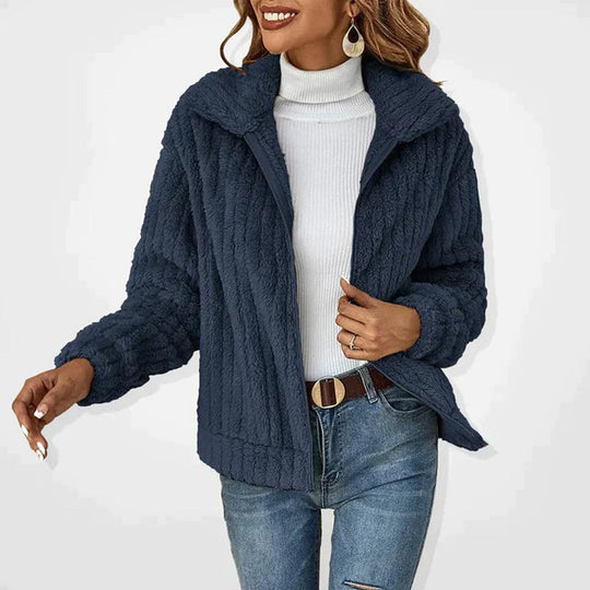 Fleece-Jacke für Damen | Lässige Zip Up Herbst Winter Oberbekleidung