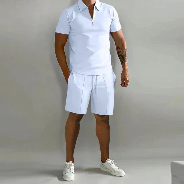 Polo und Kurze Hosen Zweiteiliges Set für Herren | Sommer