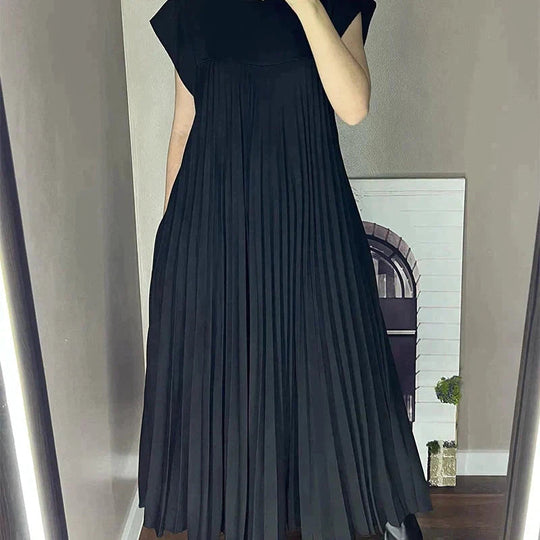 Fließendes Plisseekleid für Damen | Midi