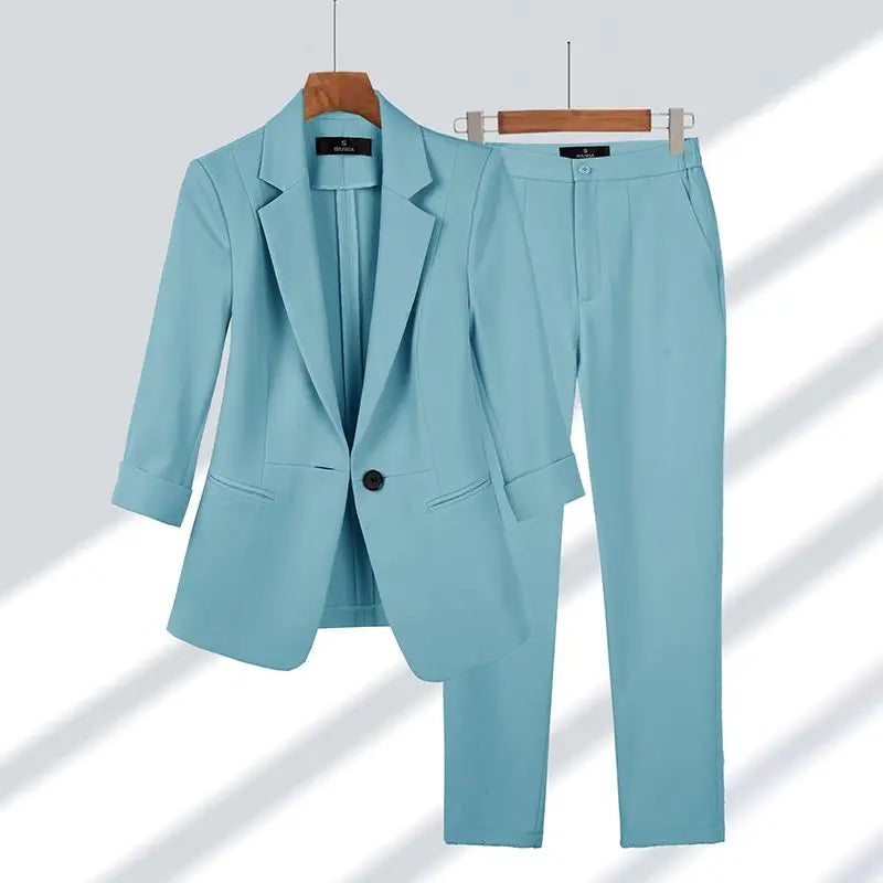 Damen Blazer & Hose Set | Einzelner Knopf
