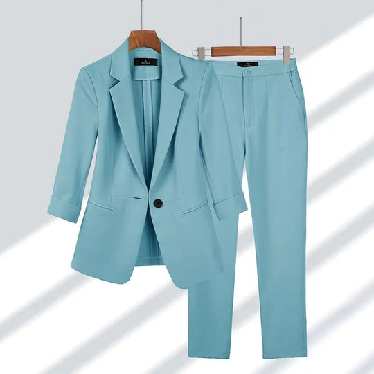 Damen Blazer & Hose Set | Einzelner Knopf
