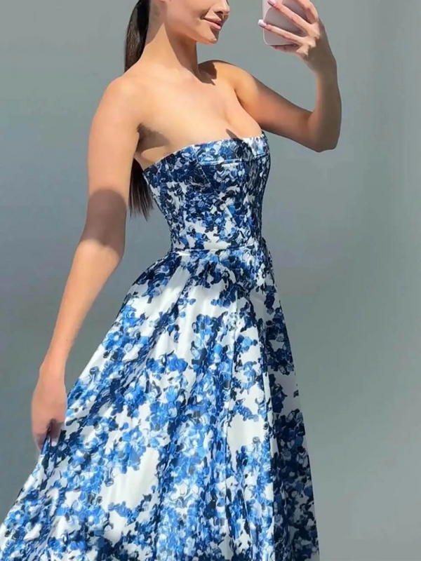 Elegantes Abend-Maxi-Kleid für Damen | Trägerlos