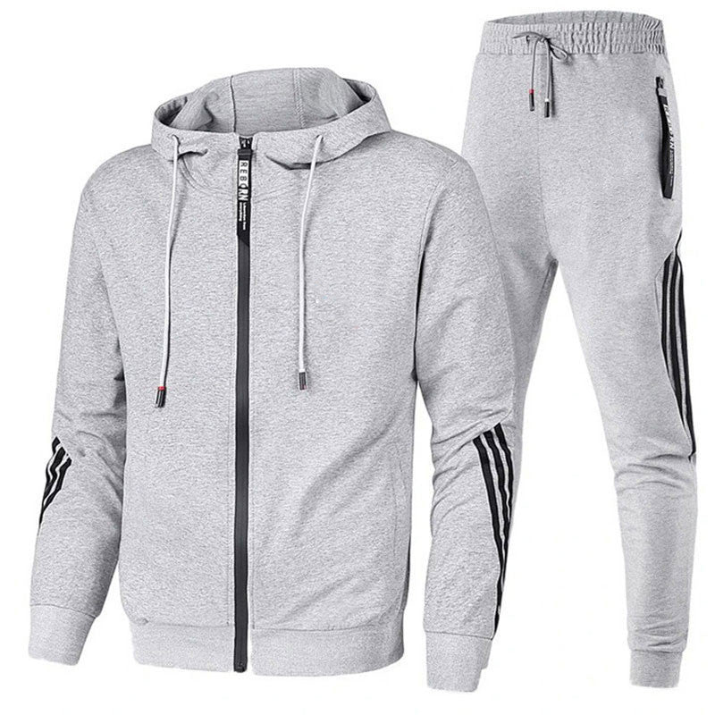 Zweiteiliges Jogginghose und Jacke Set für Herren | Oberbekleidung mit Streifen