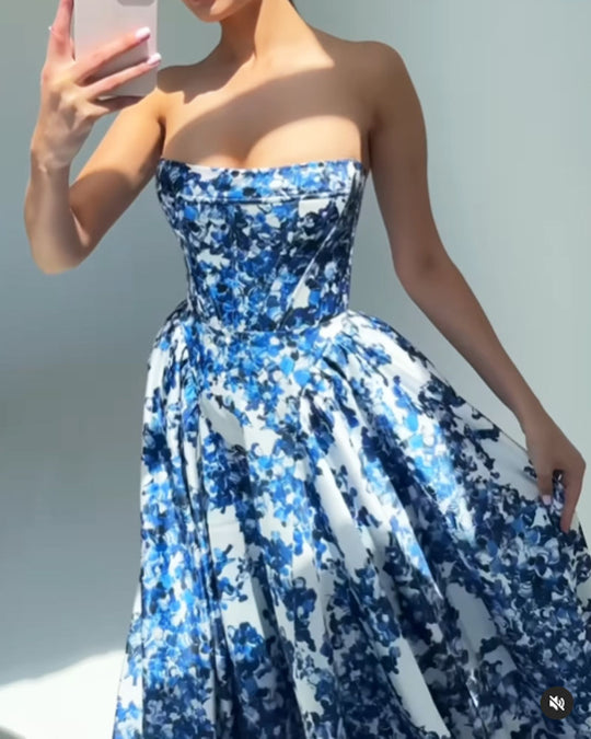 Trägerloses Damen-Ballkleid | Maxi