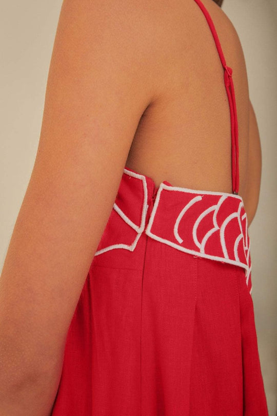 Besticktes Damenkleid | Maxi