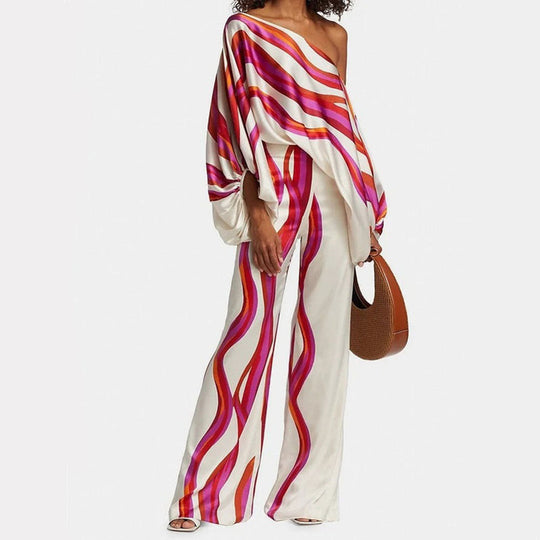 Zweiteiliges Damen-Sommer-Set | Bluse und Hose