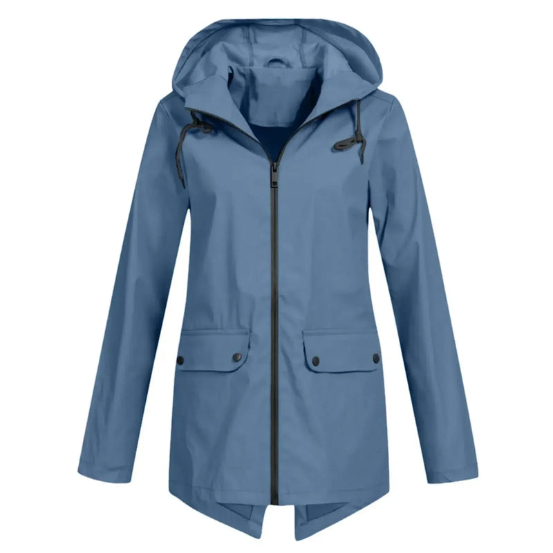 Damen Kapuzenjacke | Freizeit Reißverschluss Jacke für Herbst und Winter mit Taschen