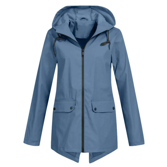 Damen Kapuzenjacke | Freizeit Reißverschluss Jacke für Herbst und Winter mit Taschen